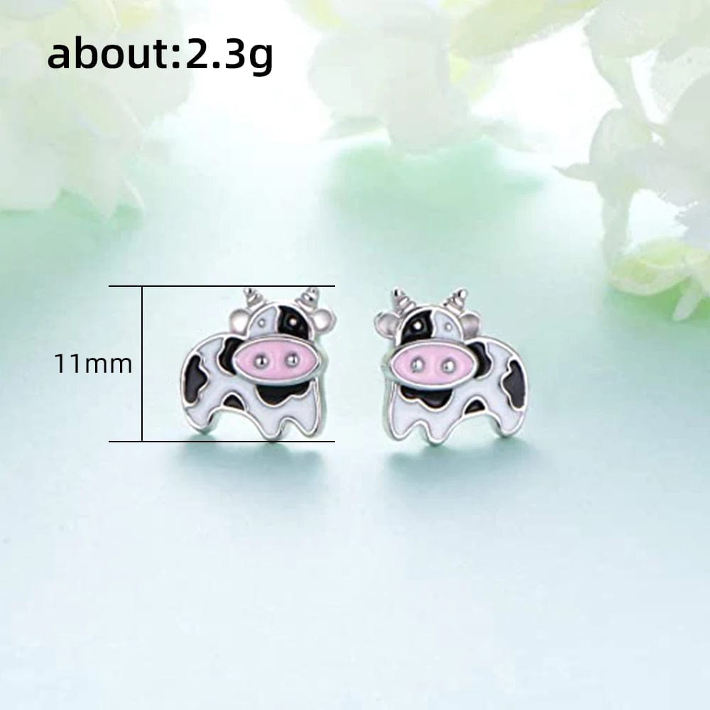 Cow Earrings Black and White Push Back Adorable!、mySite、g9winljtr