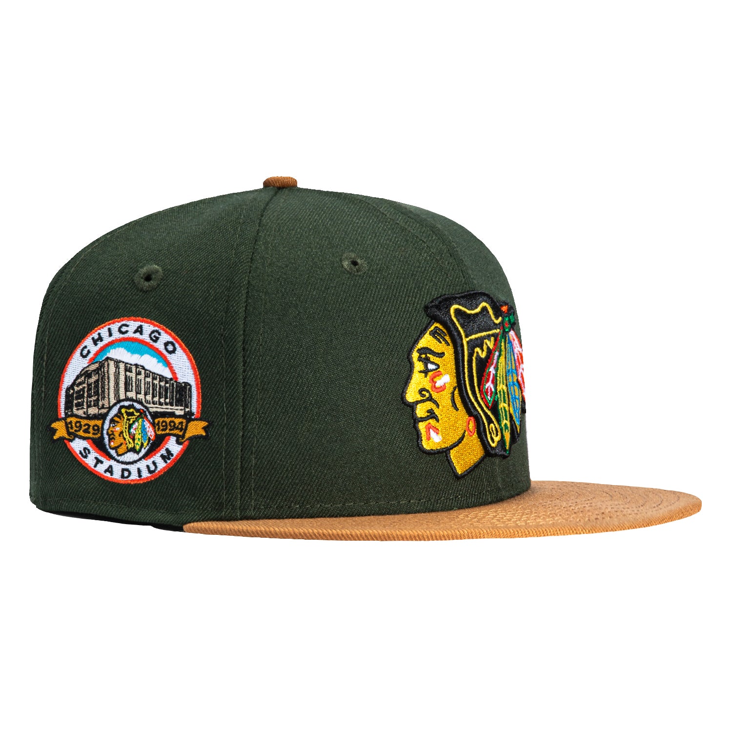 New Era 59Fifty Salt Water Taffy Chicago Blackhawks Chicago Stadium Patch Hat - Green, Khaki、mySite、vikingsvslions
