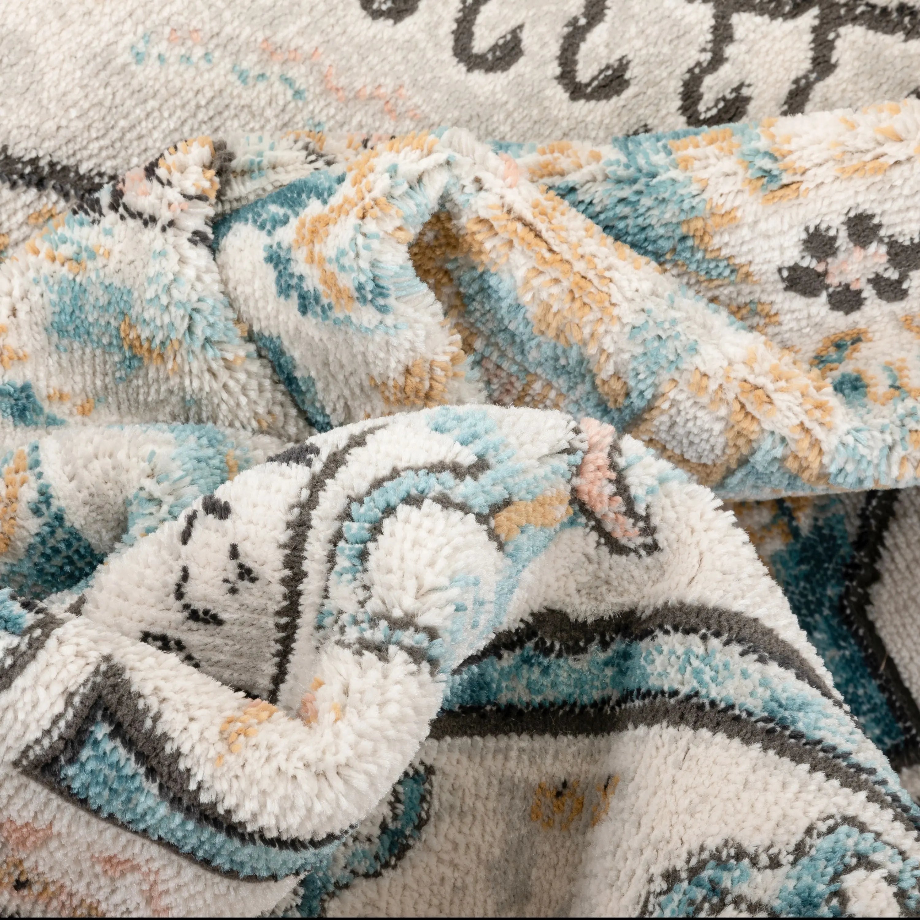 Valeria Bohemian Vintage Oriental Botanical Blue Rug、mySite、gigharbornorthrealestate