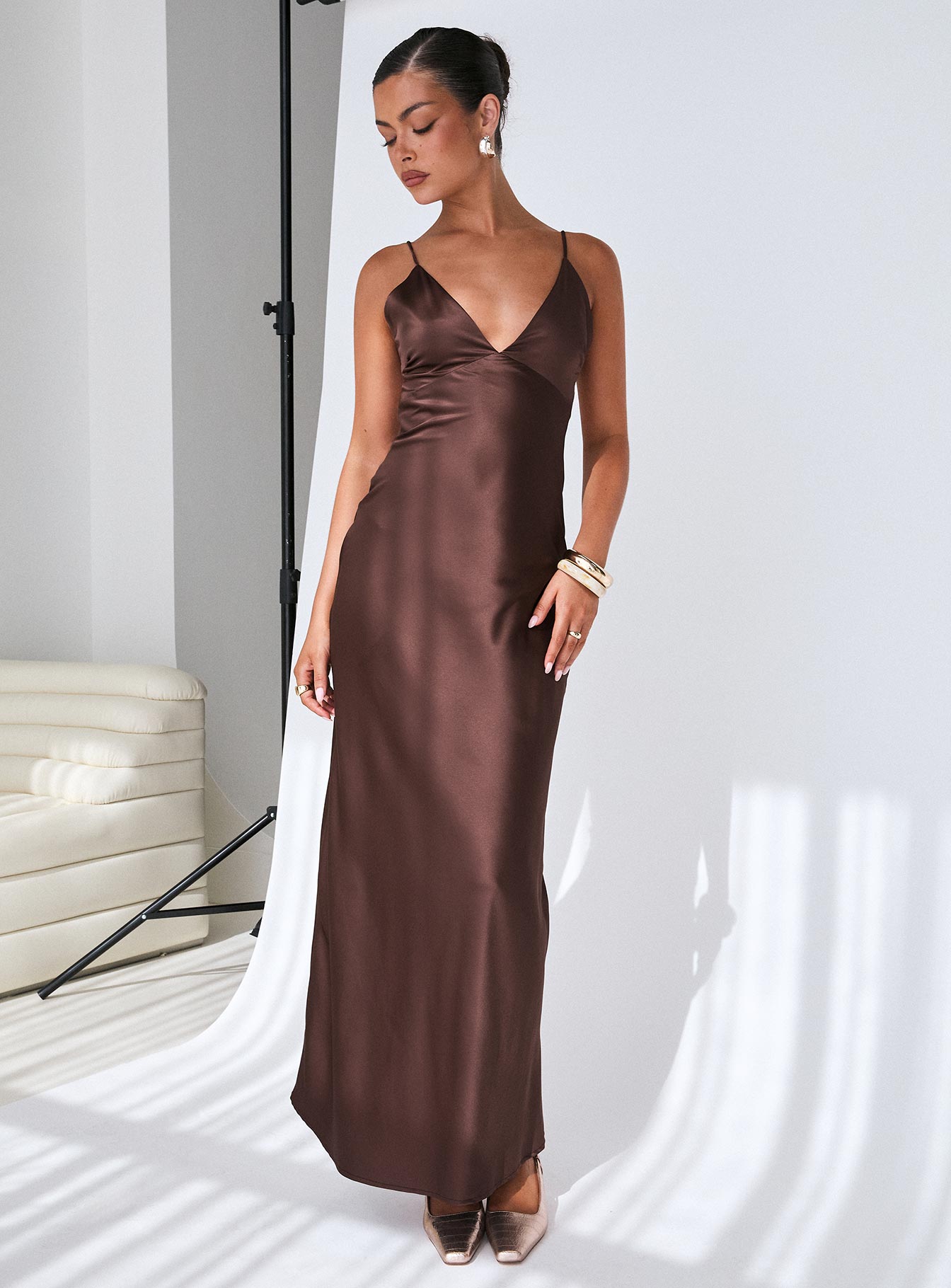 Angels Only Maxi Dress Chocolate、mySite、solidvoid