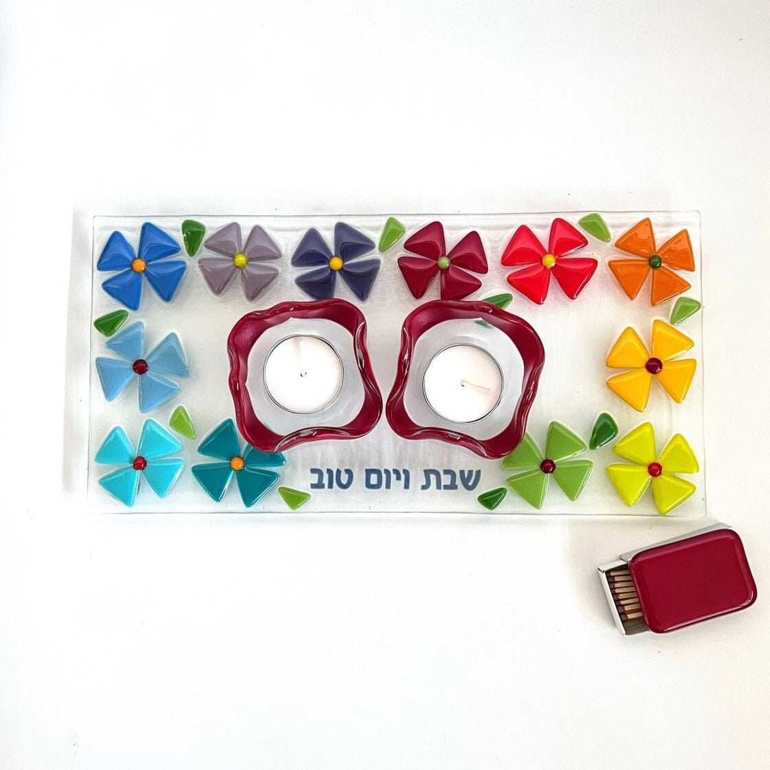 Floral Shabbat Candlestick Set - Rainbow、mySite、topwebapps