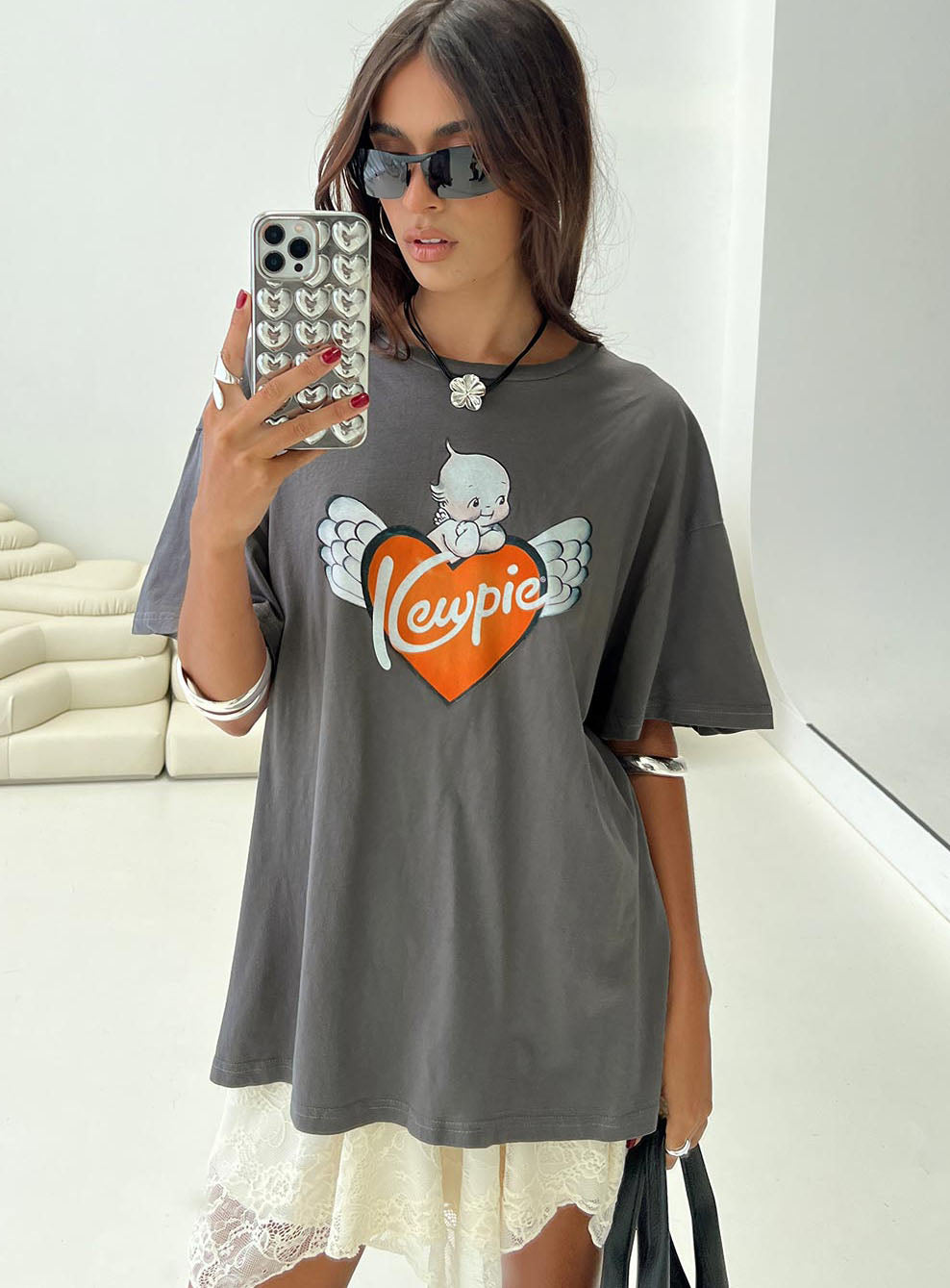Kewpie Oversized Tee Washed Black、mySite、solidvoid