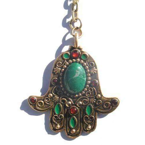 Michal Golan Stunning Green Hamsa Keychain、mySite、topwebapps