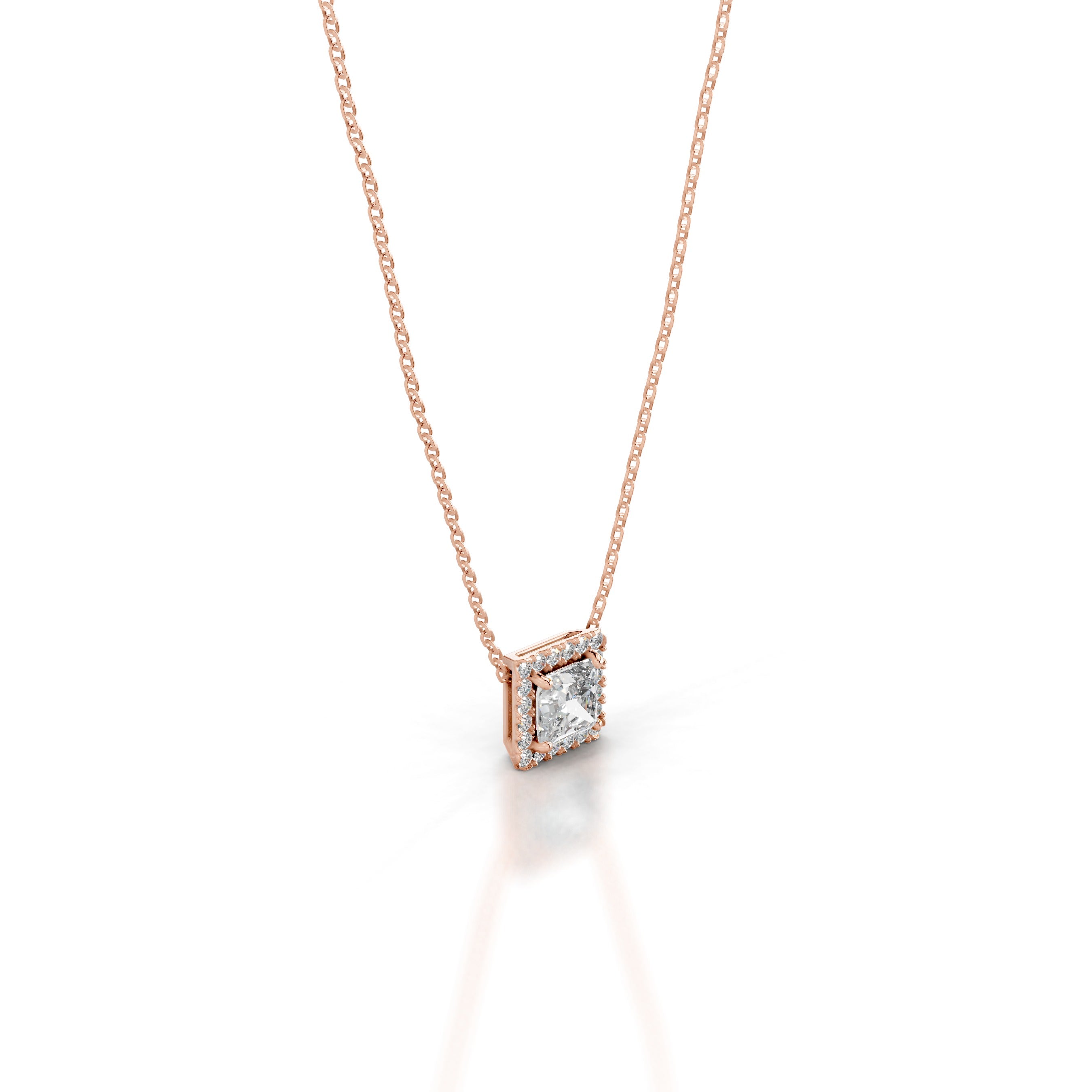 Manon Diamond Halo Pendant - 14K Rose Gold、mySite、hinf8tx79