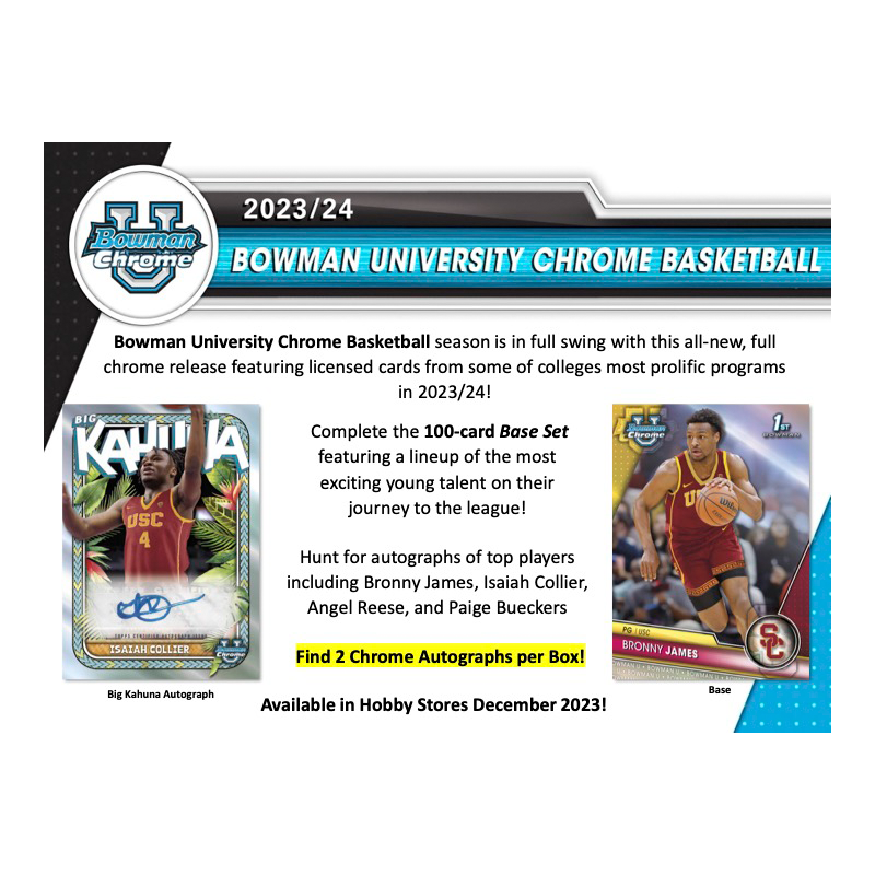 2023/24 Bowman University Chrome Basketball Hobby Box、mySite、waistdrama