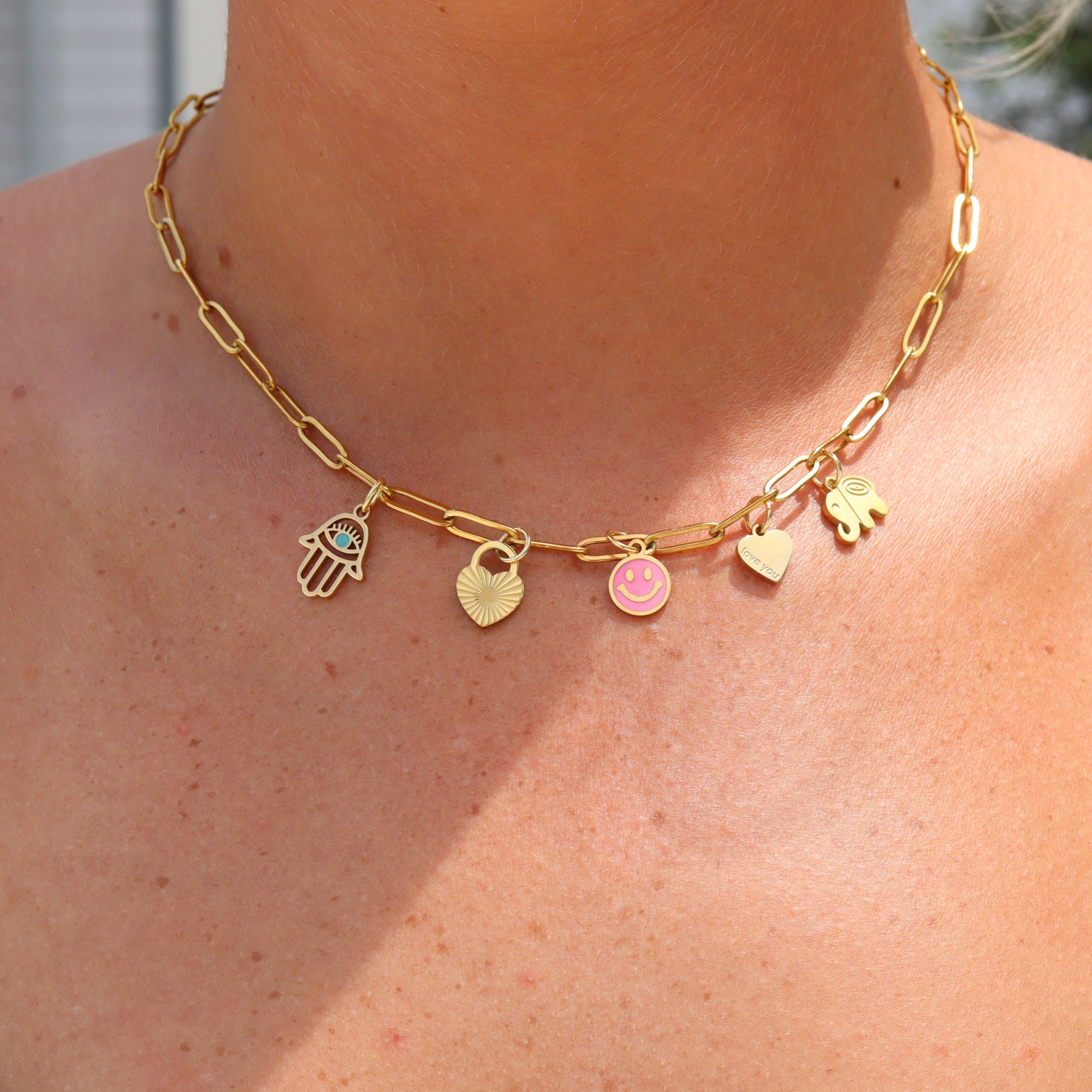 18K Gold PVD Stainless Steel Sunburst Heart Lock Charm / PDL0022、mySite、dreamappss