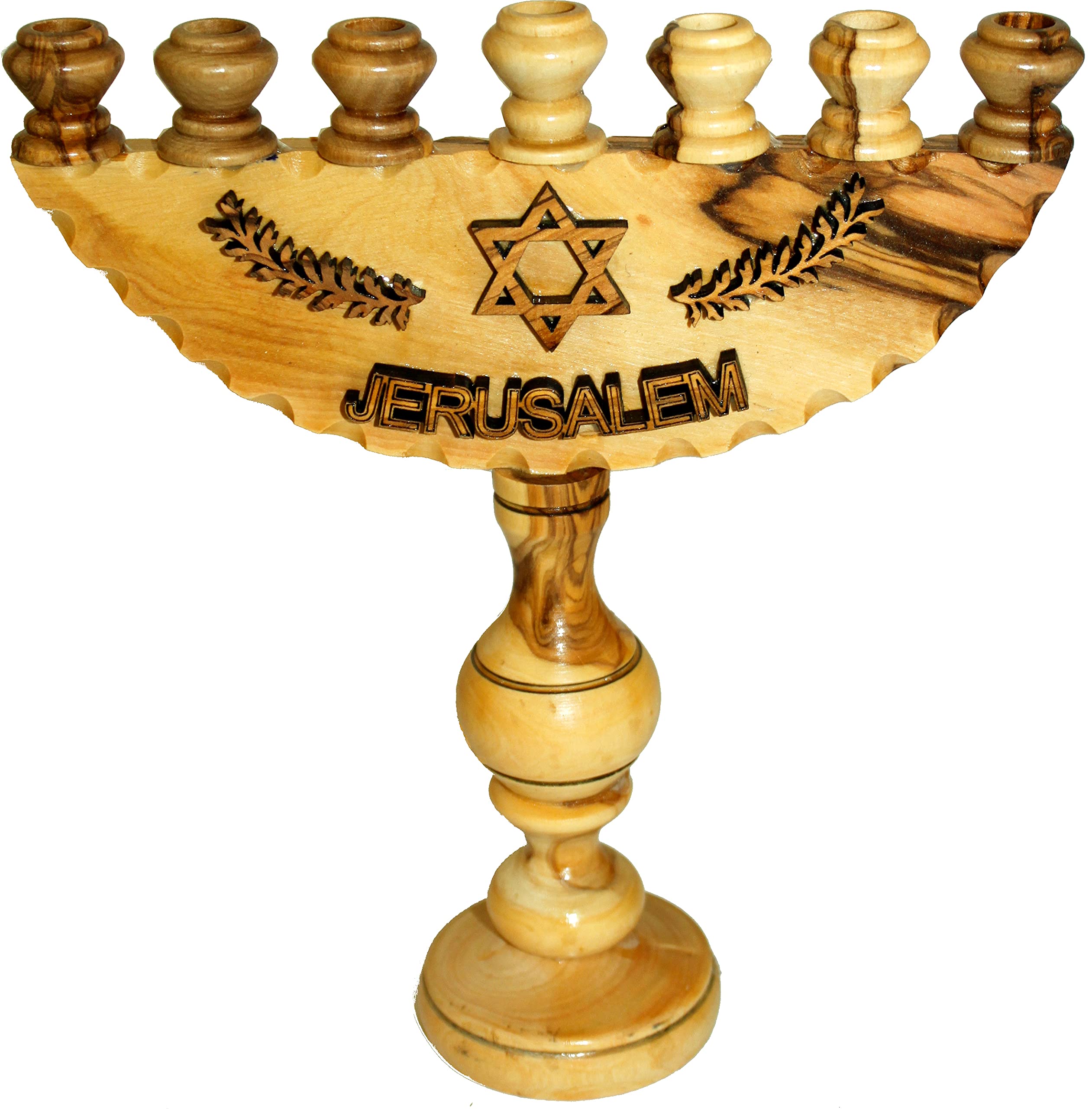 Holy Land Market Olive Wood 7 Branch Menorah (20 cm - 8 Inches)、mySite、topwebapps
