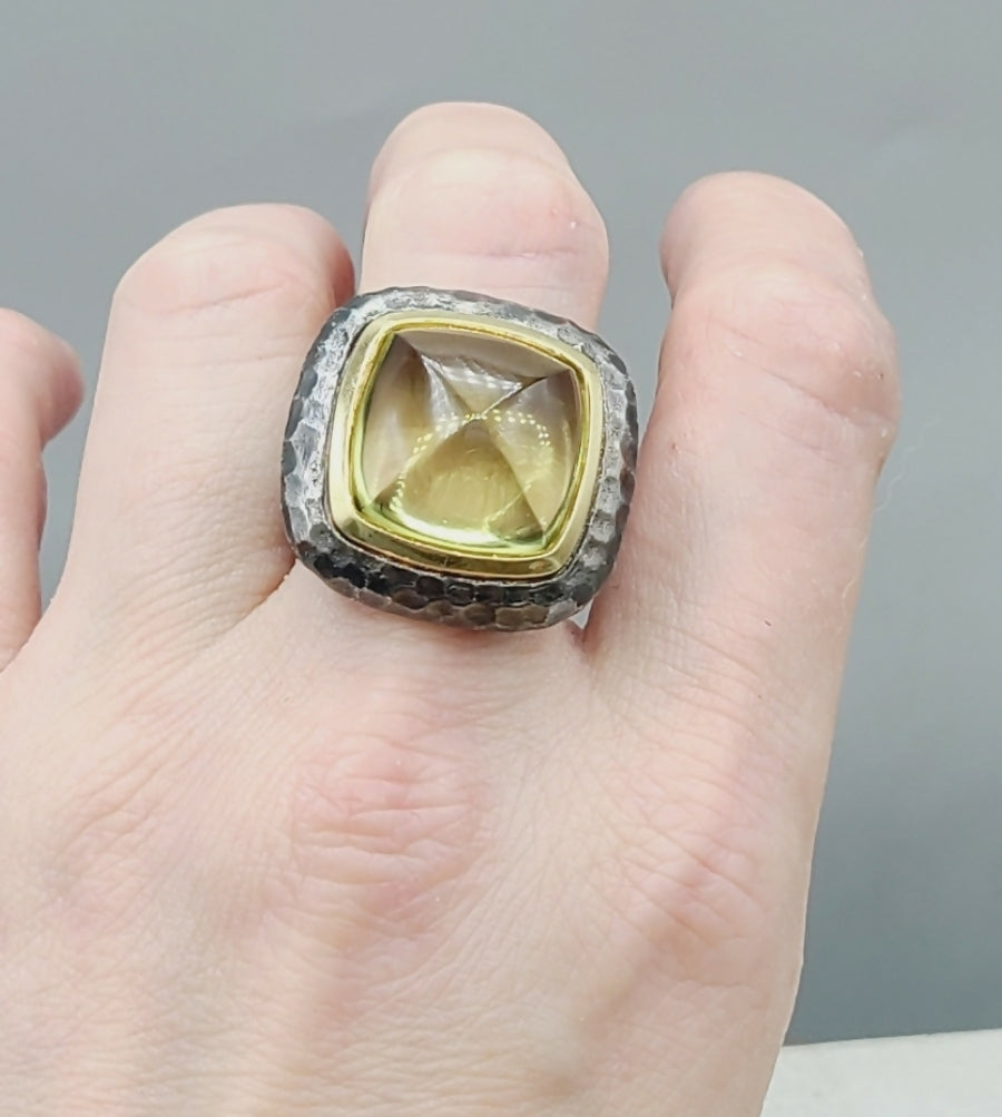 David Yurman Hammered Albion Ring 鈥?Lemon Citrine & Gold、mySite、hinf8tx79