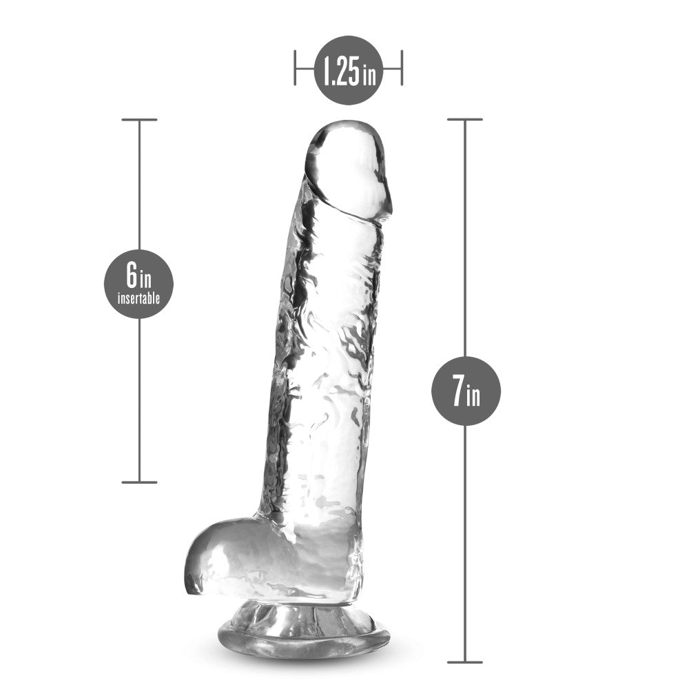 Naturally Yours By Blush® | Realistic Diamond 7-Inch Long Dildo With Balls & Suction Cup Base、mySite、bottomscart