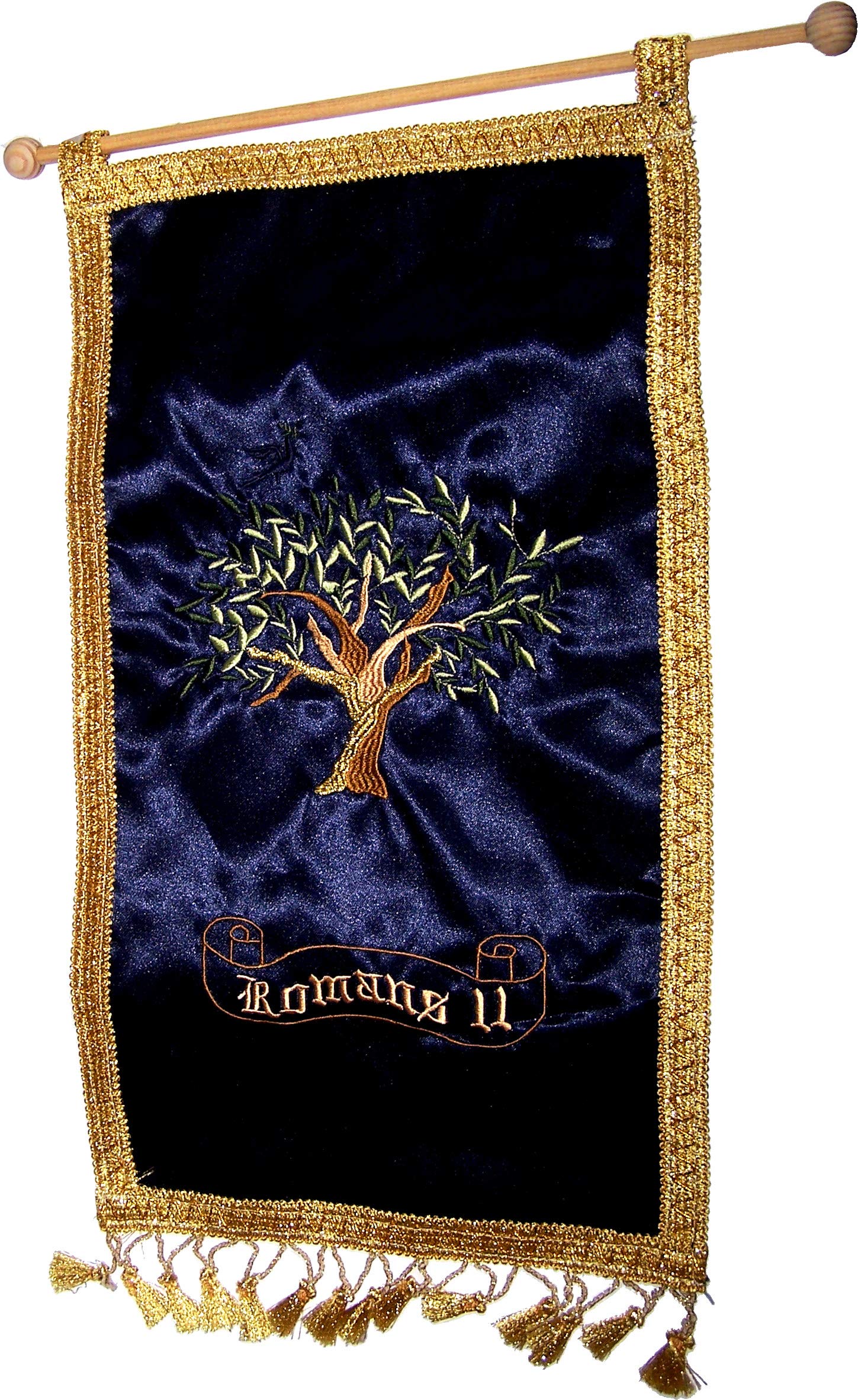 Holy Land Market Maroon Grafted in - Messianic Seal Cloth Banner Hanger - Comes with Stick for Hanging、mySite、topwebapps