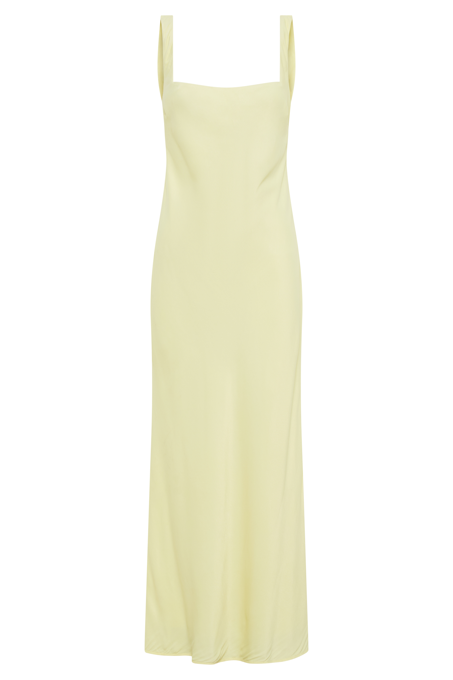 Ensley Satin Maxi Dress - Light Yellow、mySite、solidvoid