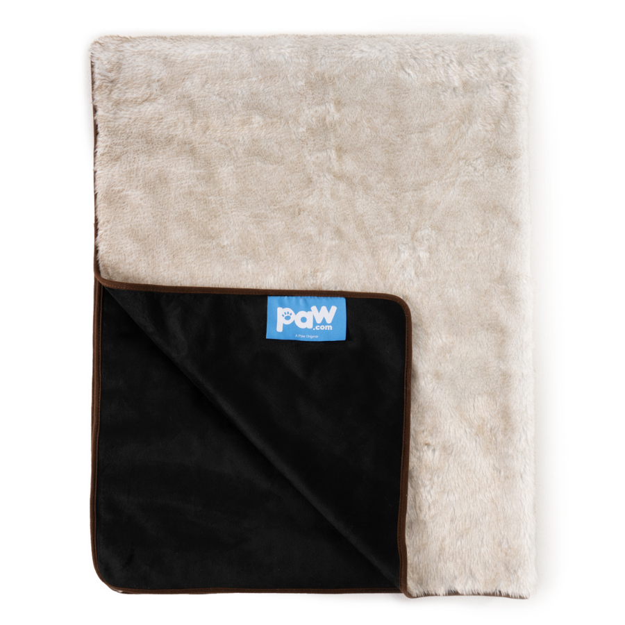Paw.com x BarkBox PupProtector™ Short Fur Waterproof Throw Blanket - White with Brown Accents、mySite、solidvoid