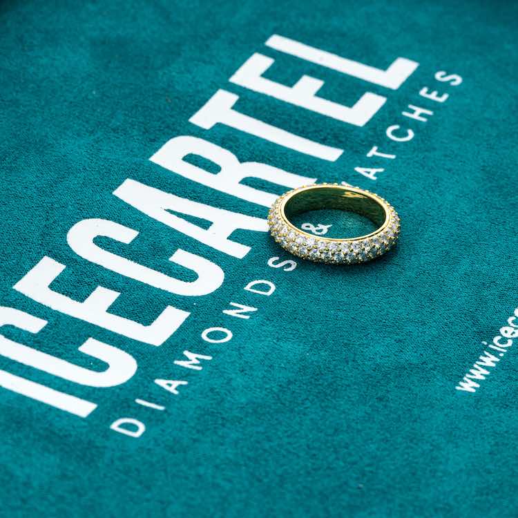 Moissanite 3-Row Band Ring 14K Gold、mySite、hinf8tx79