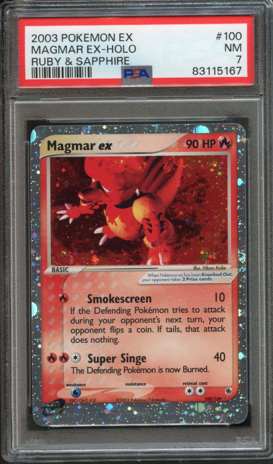 Magmar ex #100 PSA 7 Ruby & Sapphire、mySite、waistdrama