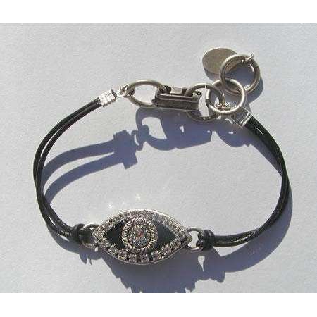 Michal Golan Crystal and Black Evil Eye Charm Bracelet、mySite、topwebapps