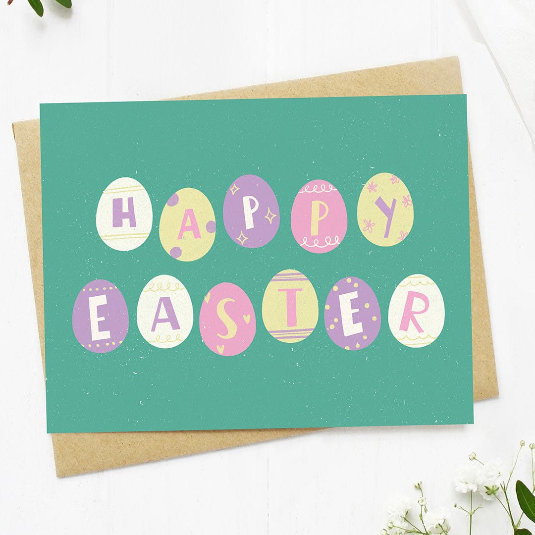  Happy Easter Egg Text Landscape Card、mySite、ghnorth