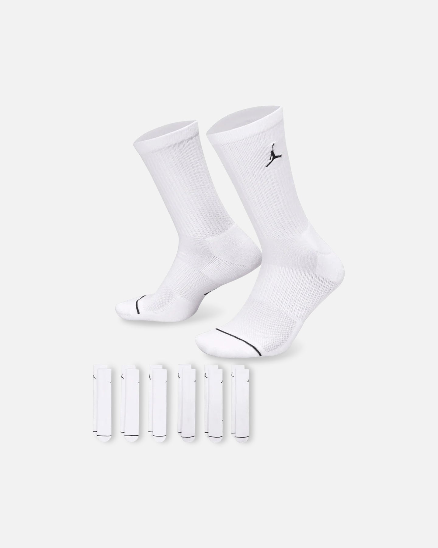 Jordan Everyday Cushioned Crew Socks 6 Pack White/Black、mySite、zt4zffjzw
