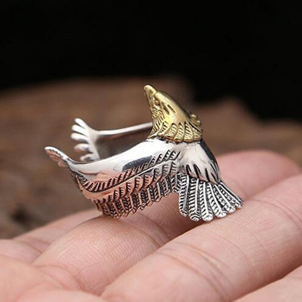 Men's Silver and Gold 2 Toned One Size Patriotic Eagle Ring、mySite、g9winljtr