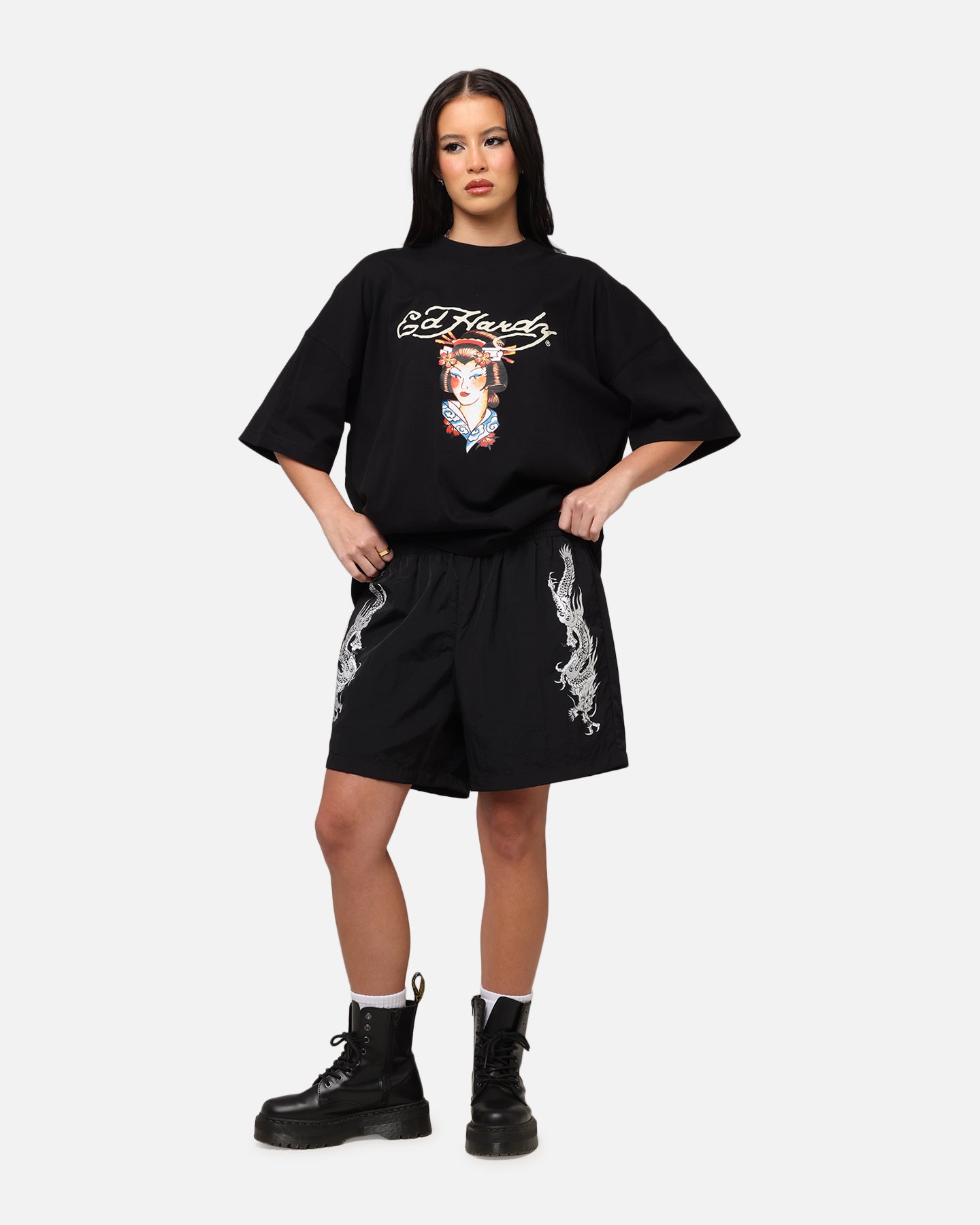 Ed Hardy Tribal Dragon Shorts Black、mySite、zt4zffjzw