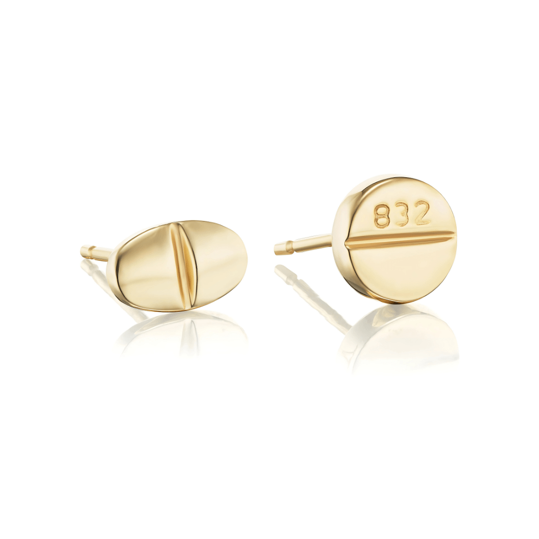Benzo Stud Earrings by Mad Fine - 14k Solid Gold、mySite、topwebapps