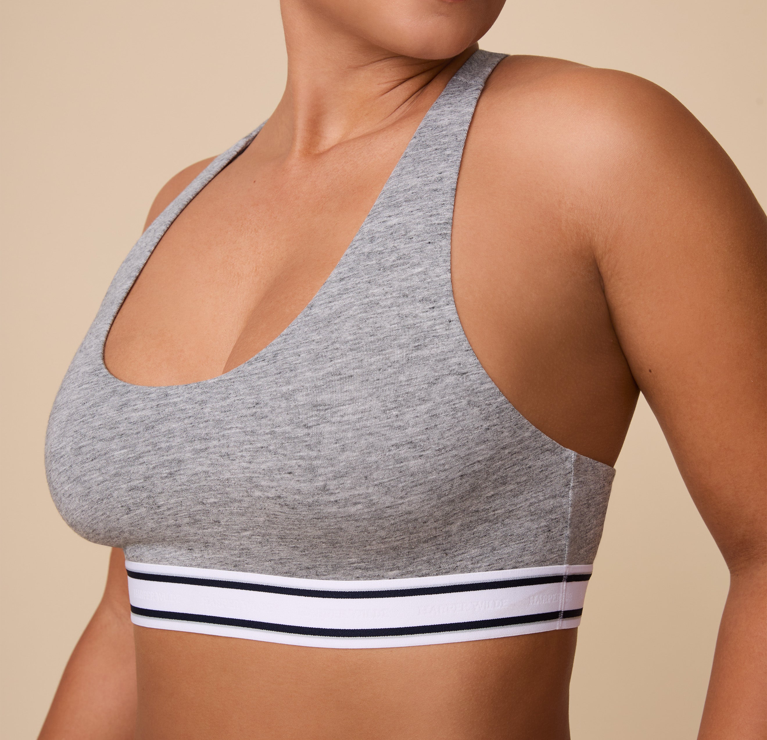 Cloud Cotton Retro Racerback Bralette - Heather Charcoal、mySite、bengalsvssteelers