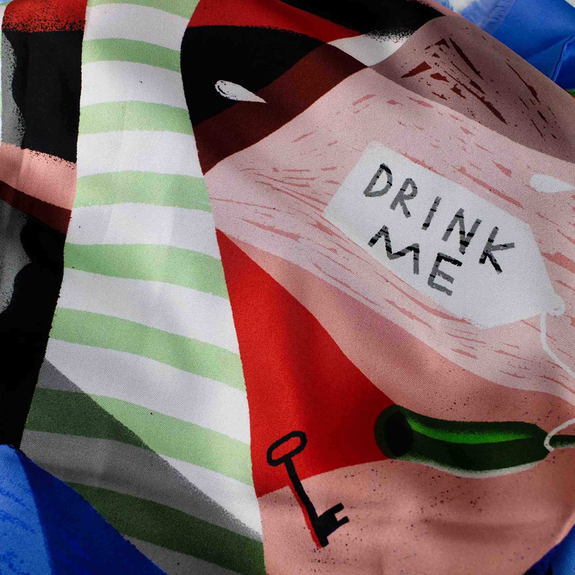 Silk and Cashmere Stole ALICE NEL PAESE DELLE MERAVIGLIE by Marco Brancato for Orequo、mySite、neckold