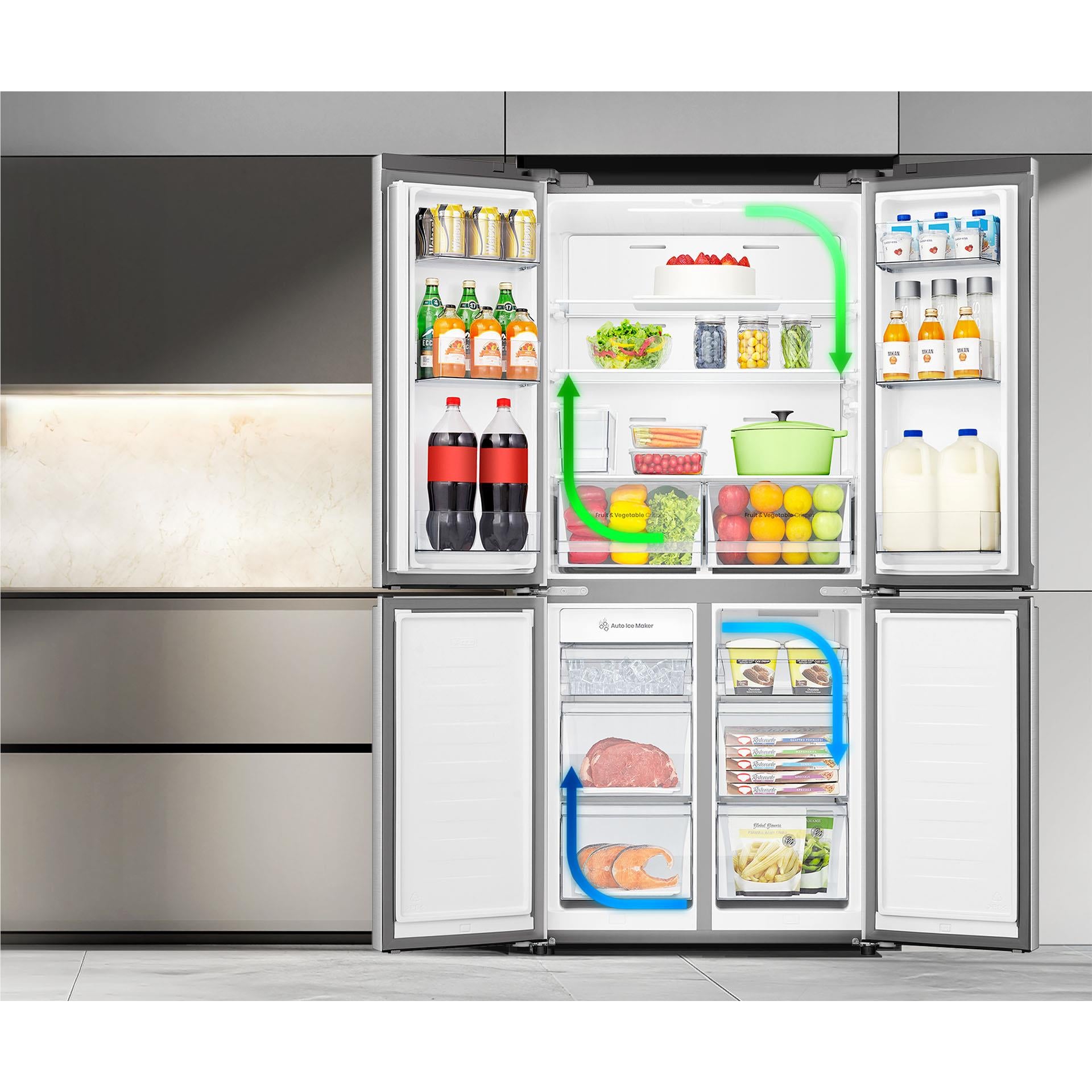 Hisense HRCD483TSW 483L PureFlat Slim French Door Fridge (Silver)、mySite、camillekostekn
