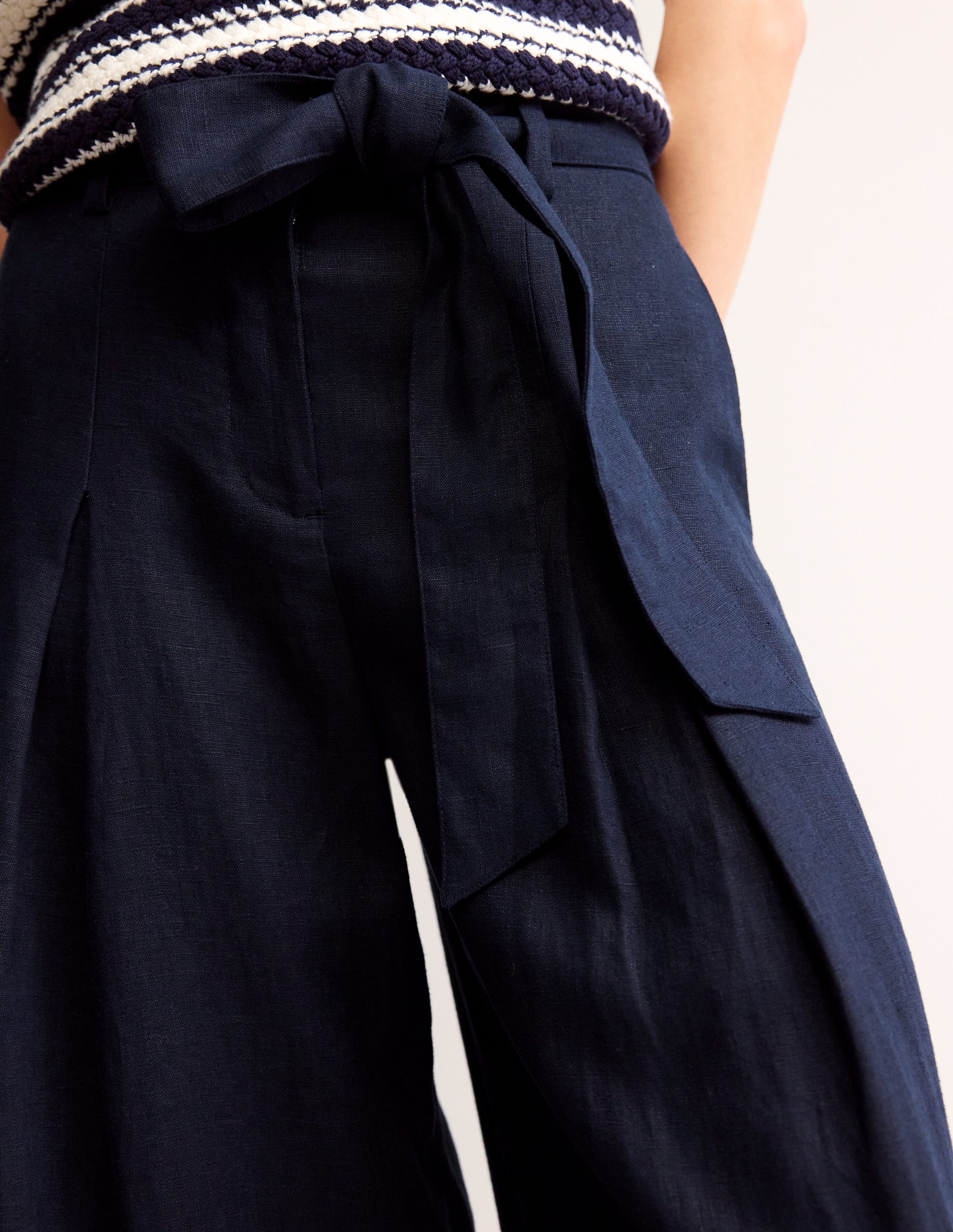  Palazzo Linen Pants-Navy、mySite、ashleygrahame