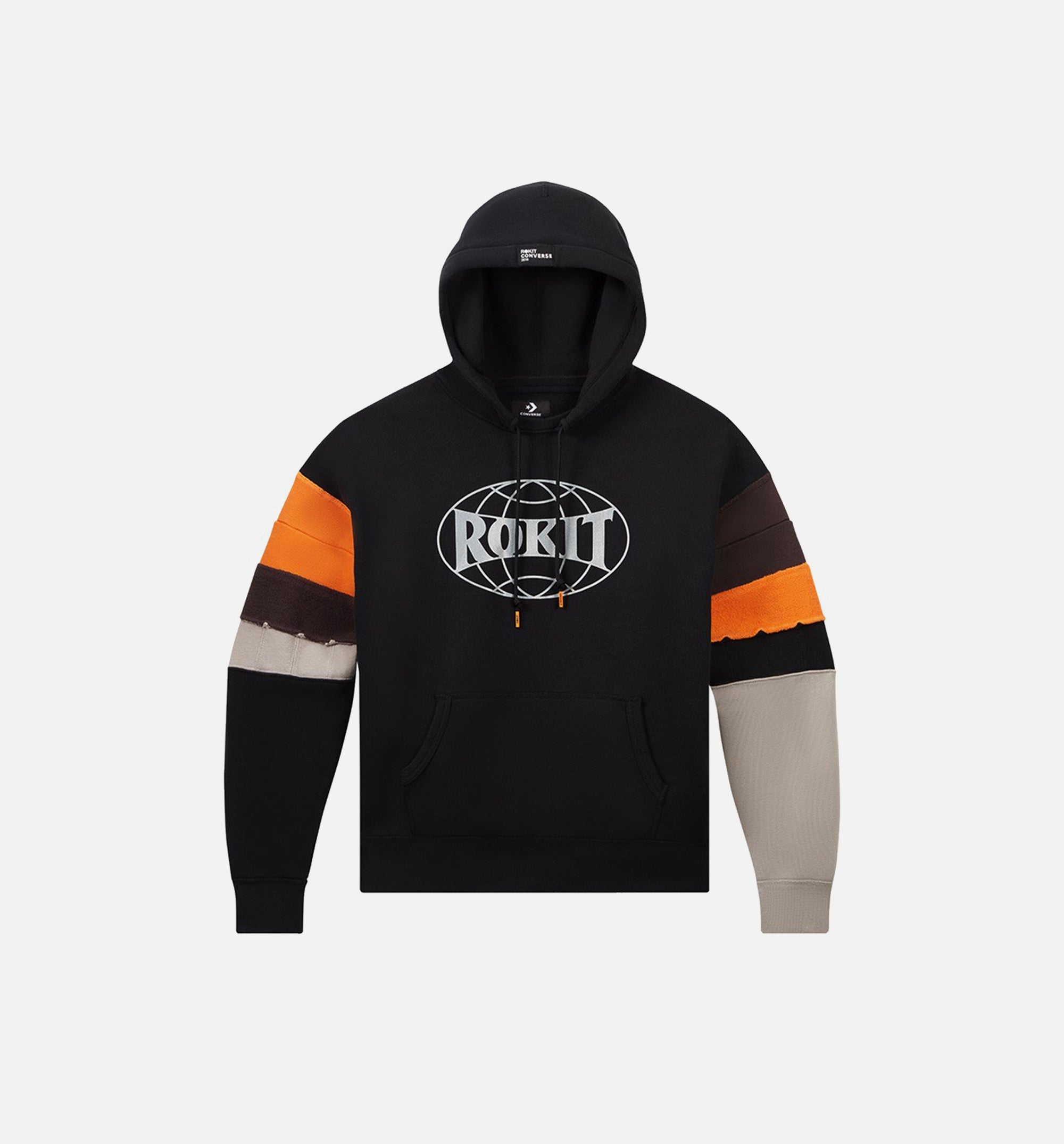 Converse X Rokit Mens Hoodie - Black/Grey/Orange、mySite、dreamappss