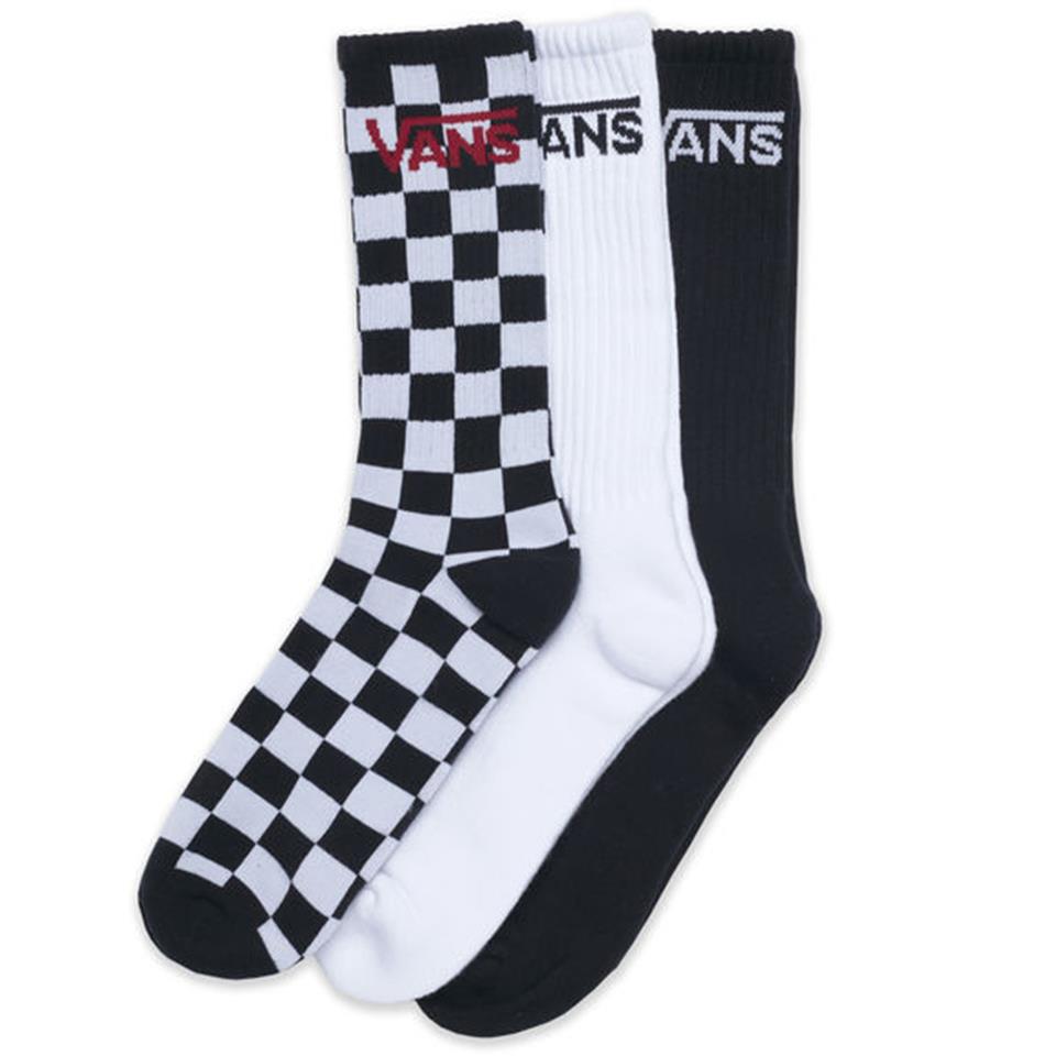  Vans Classic Crew Socks 3 Pack - Assorted Black Checkerboard、mySite、merchandisen