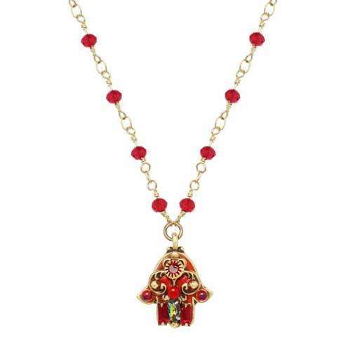 Michal Golan Small Red Hamsa on Channel Chain、mySite、topwebapps