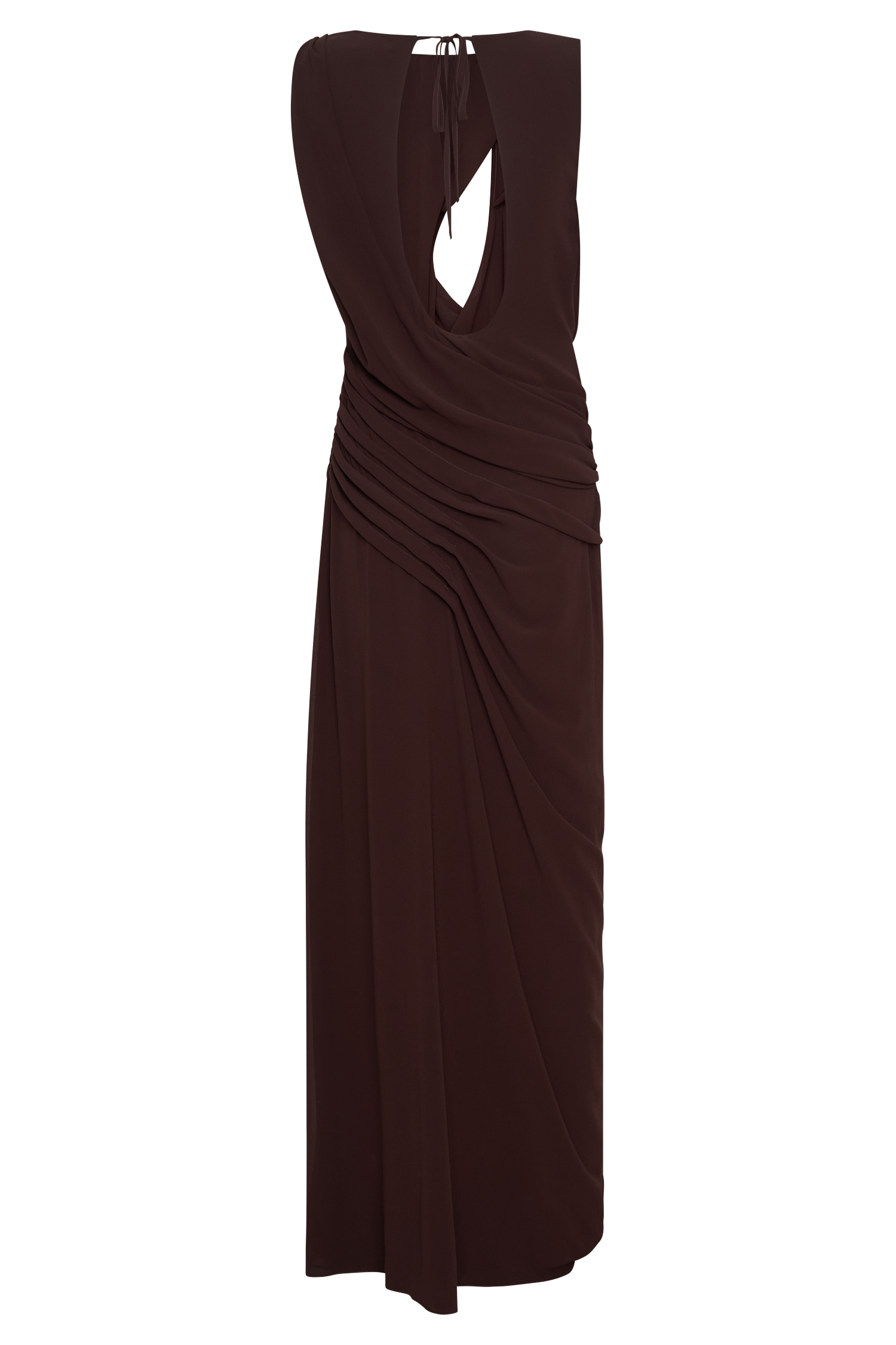 Oria Chiffon Maxi Dress - Cacao Brown、mySite、solidvoid