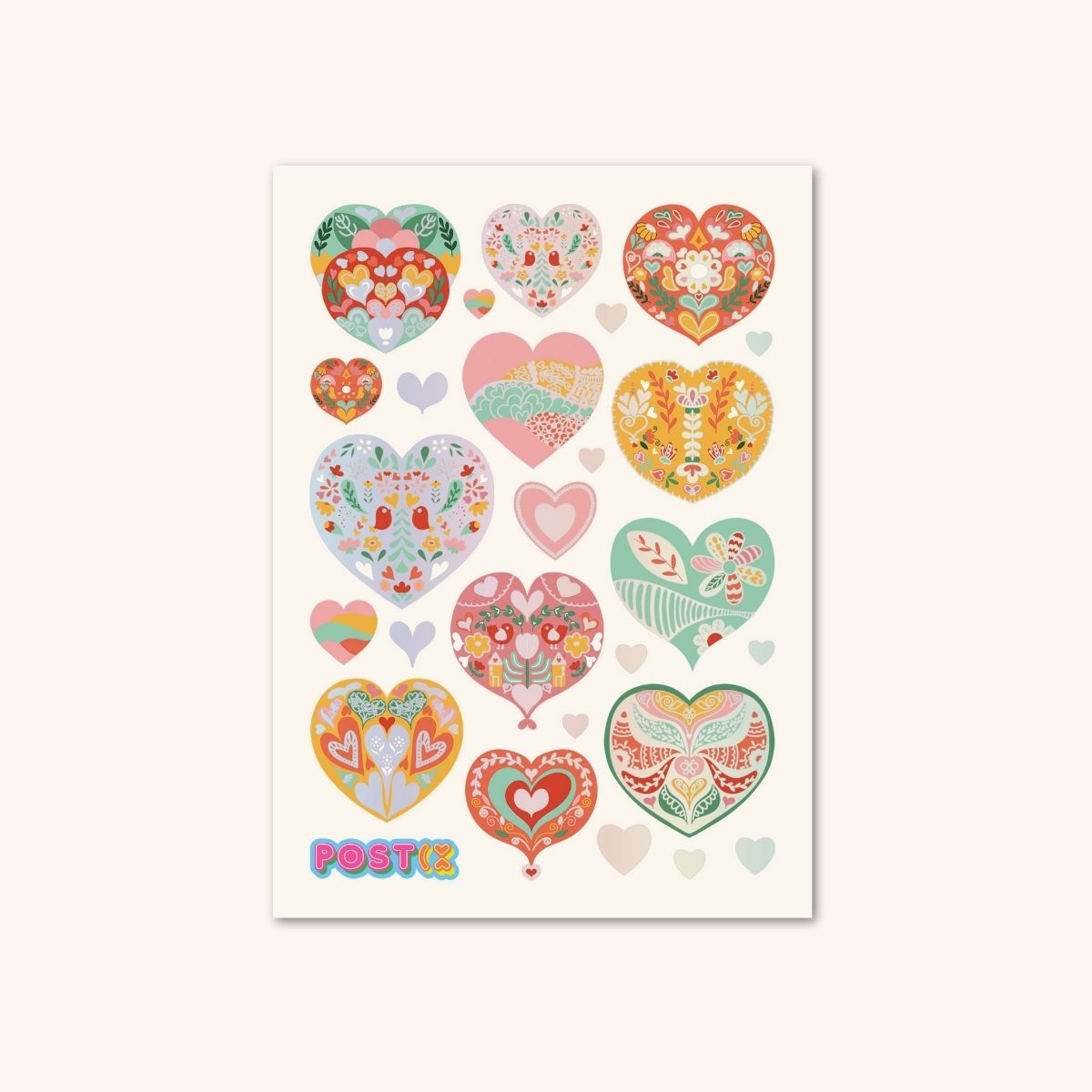  Folk Hart Silver Foil Sticker Sheet、mySite、ghnorth