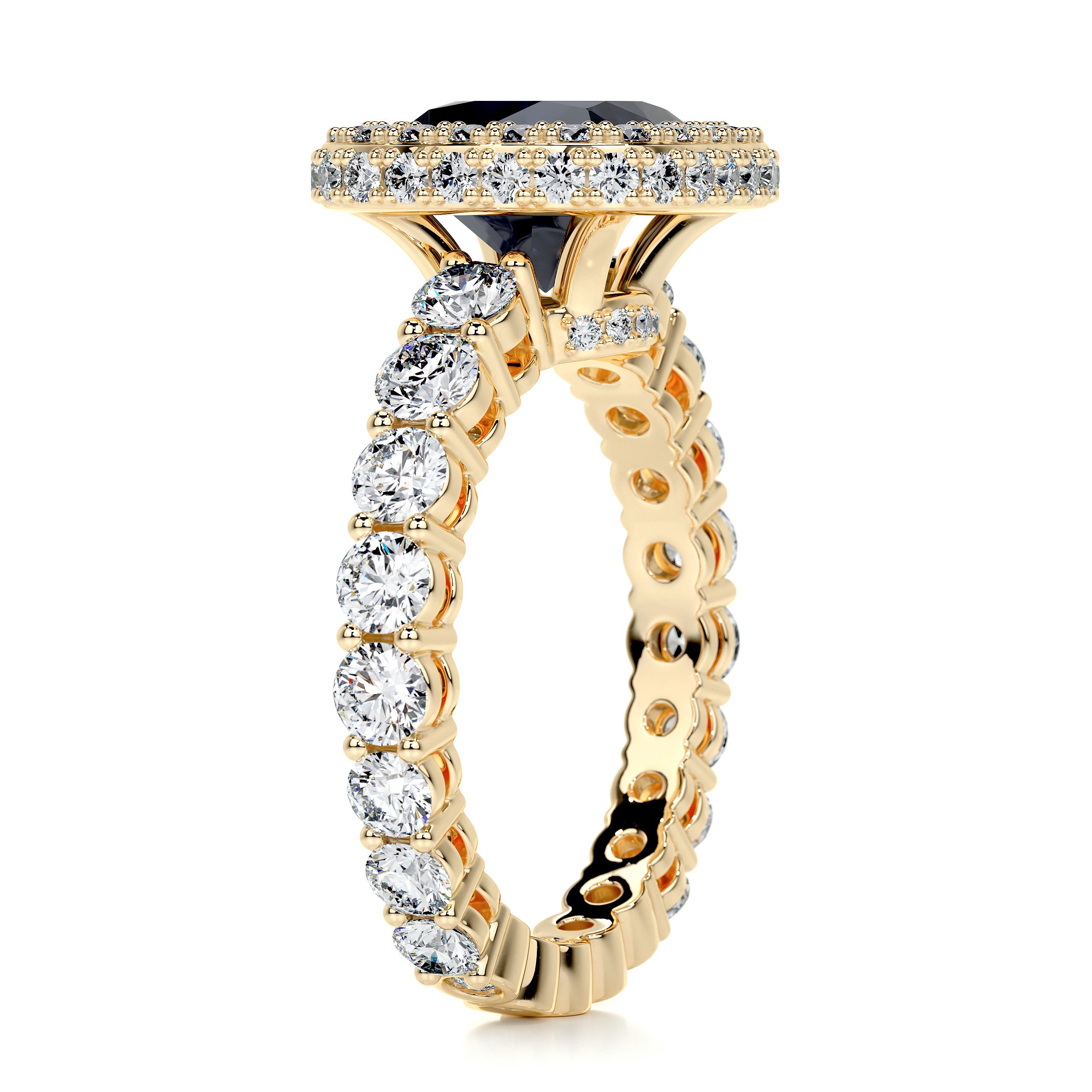 North Gemstone & Diamonds Ring (4 Carat) - 18K Yellow Gold、mySite、hinf8tx79