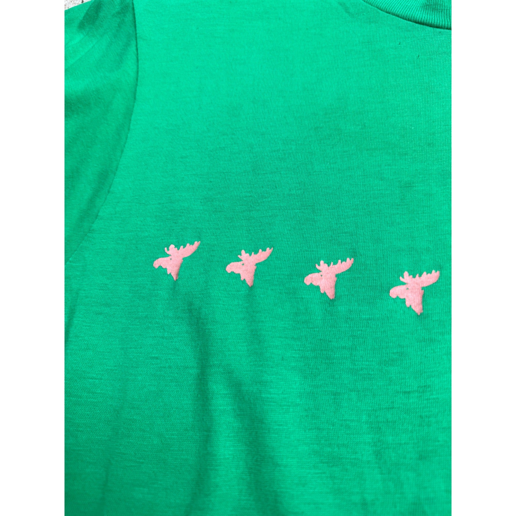 90's Moose Green Animal Single Stitch Graphic Tee T-Shirt Medium、mySite、garagedoors4me