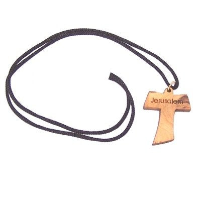 Tau Cross - olive wood necklace, necklace is 60cm long - 23.5 inches )、mySite、topwebapps