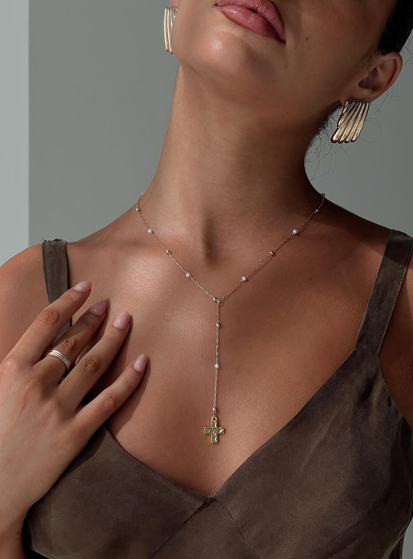 Leonidas Lariat Necklace Gold、mySite、solidvoid