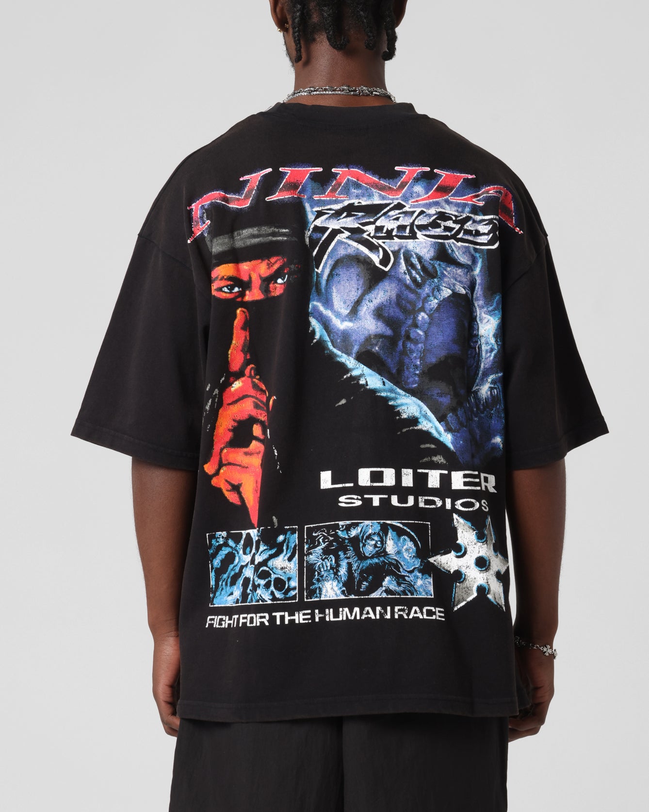 Loiter Ninja Vintage T-Shirt Vintage Black、mySite、zt4zffjzw
