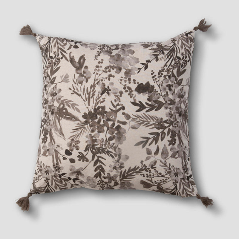 Cotton Cushion Cover | Beige & Grey | 45 x 45 cm、mySite、camillekostekn