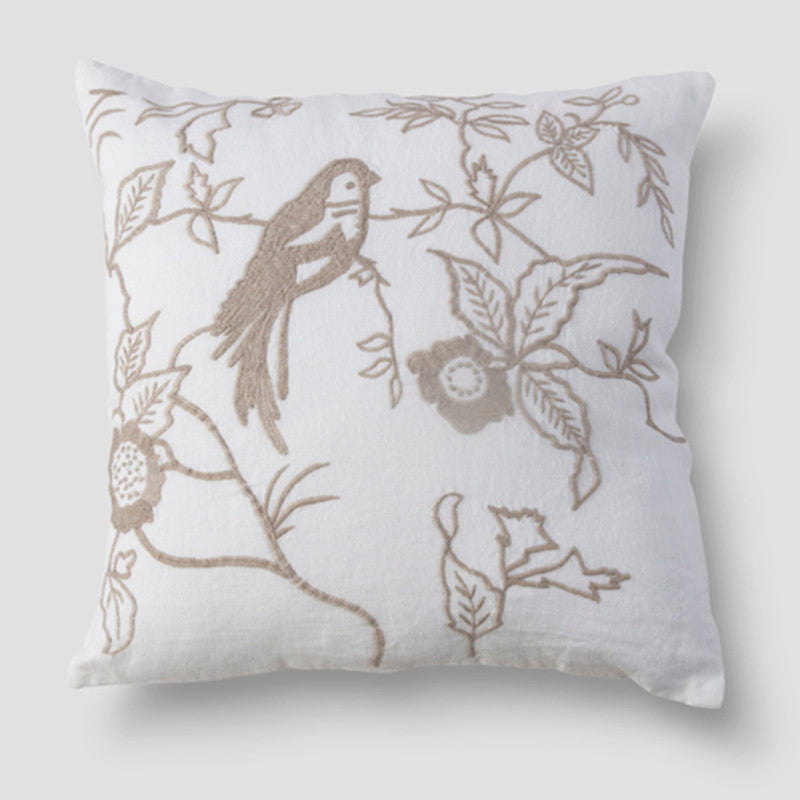 Linen Whispering Wings Cushion Cover | Ivory | 45 x 45 cm、mySite、camillekostekn