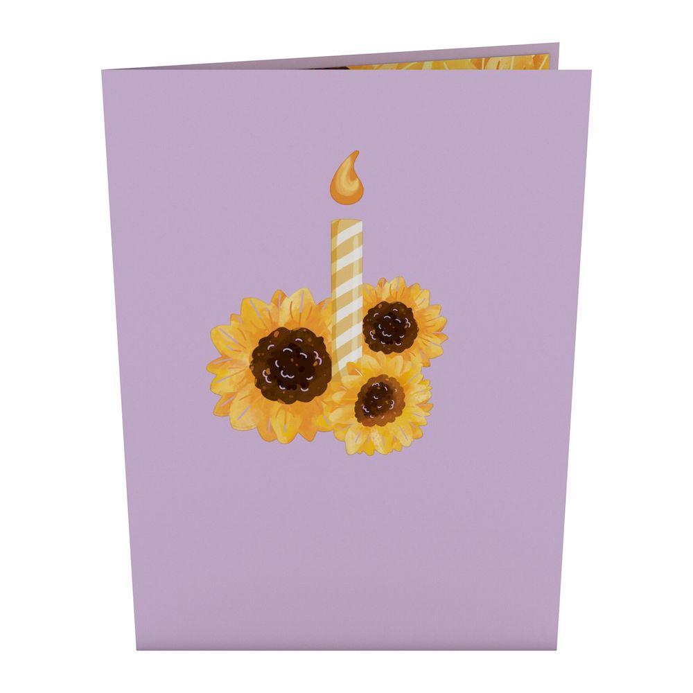 Sunflower Birthday Cake Slice Pop-Up Card、mySite、solidvoid