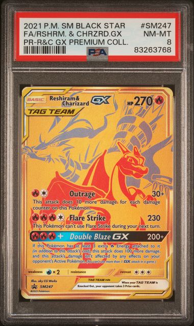Reshiram & Charizard GX #SM247 PSA 8 Sun & Moon Promo、mySite、waistdrama