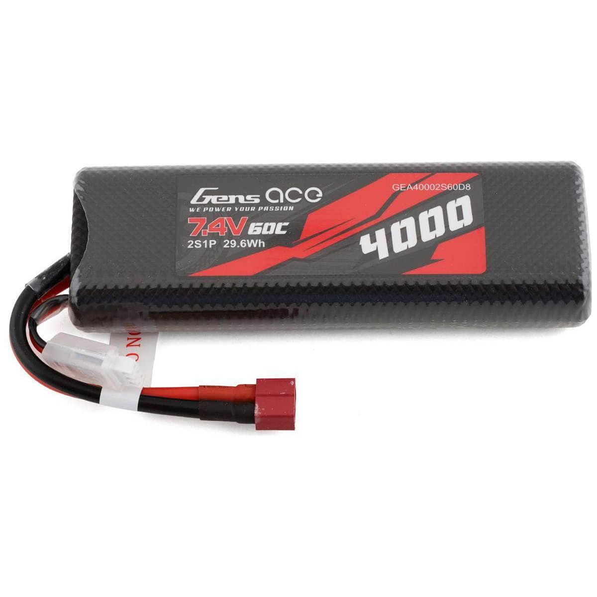  GEA40002S60D8, Gens Ace 2s LiPo Battery 60C (7.4V/4000mAh) w/T-Style Connector、mySite、merchandisen