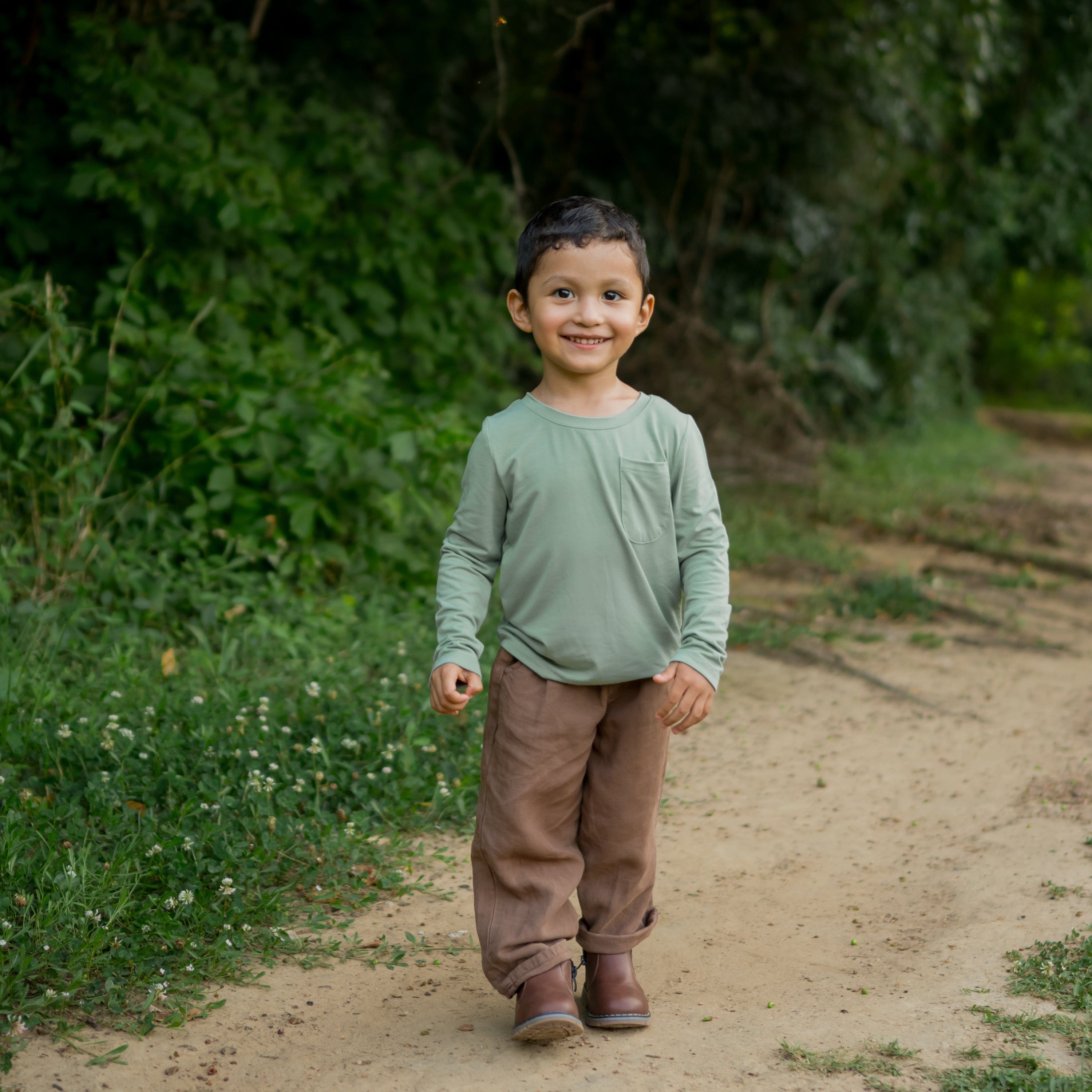  Long Sleeve Toddler Crew Neck Tee in Thyme、mySite、layawaytickets