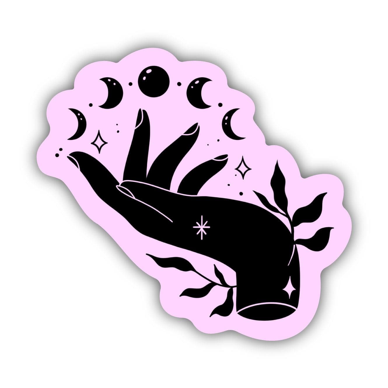  Mystic Hand and Moon Phase Sticker - Pink、mySite、ghnorth