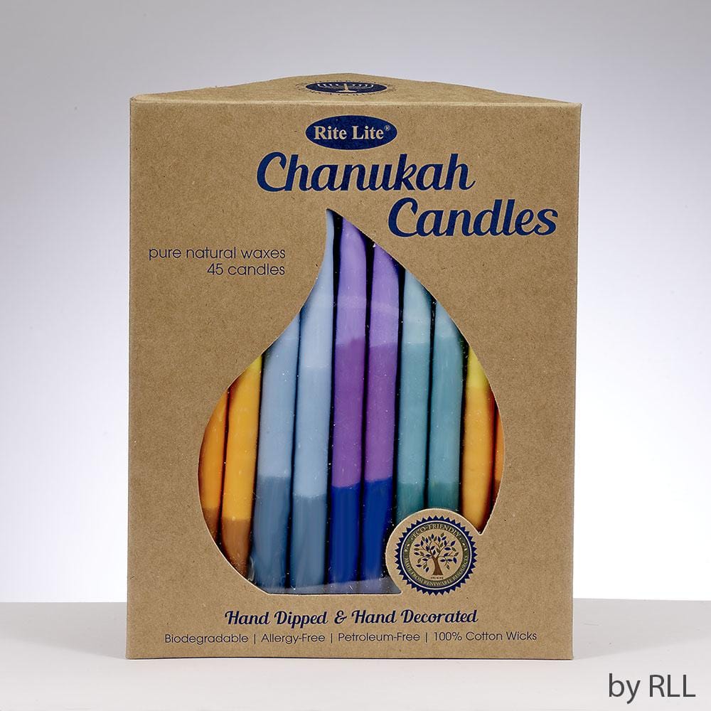 Pure Vegetable Wax Chanukah Candles - Tricolor Multi、mySite、topwebapps