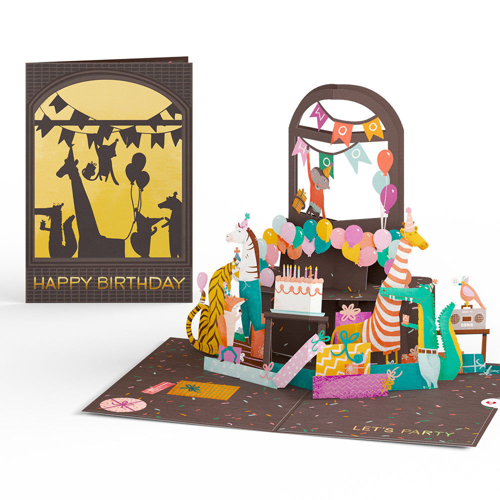 Party Animals Birthday Pop-Up Card、mySite、solidvoid