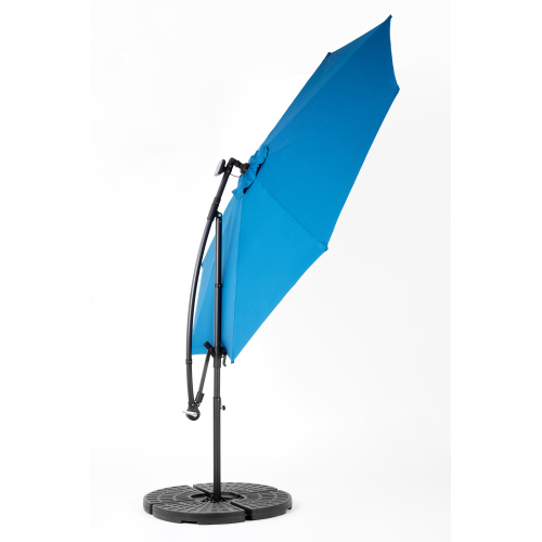 10ft Solar LED Offset Hanging Market Patio Umbrella ( khaki )(No Base)、、eastwooduniform