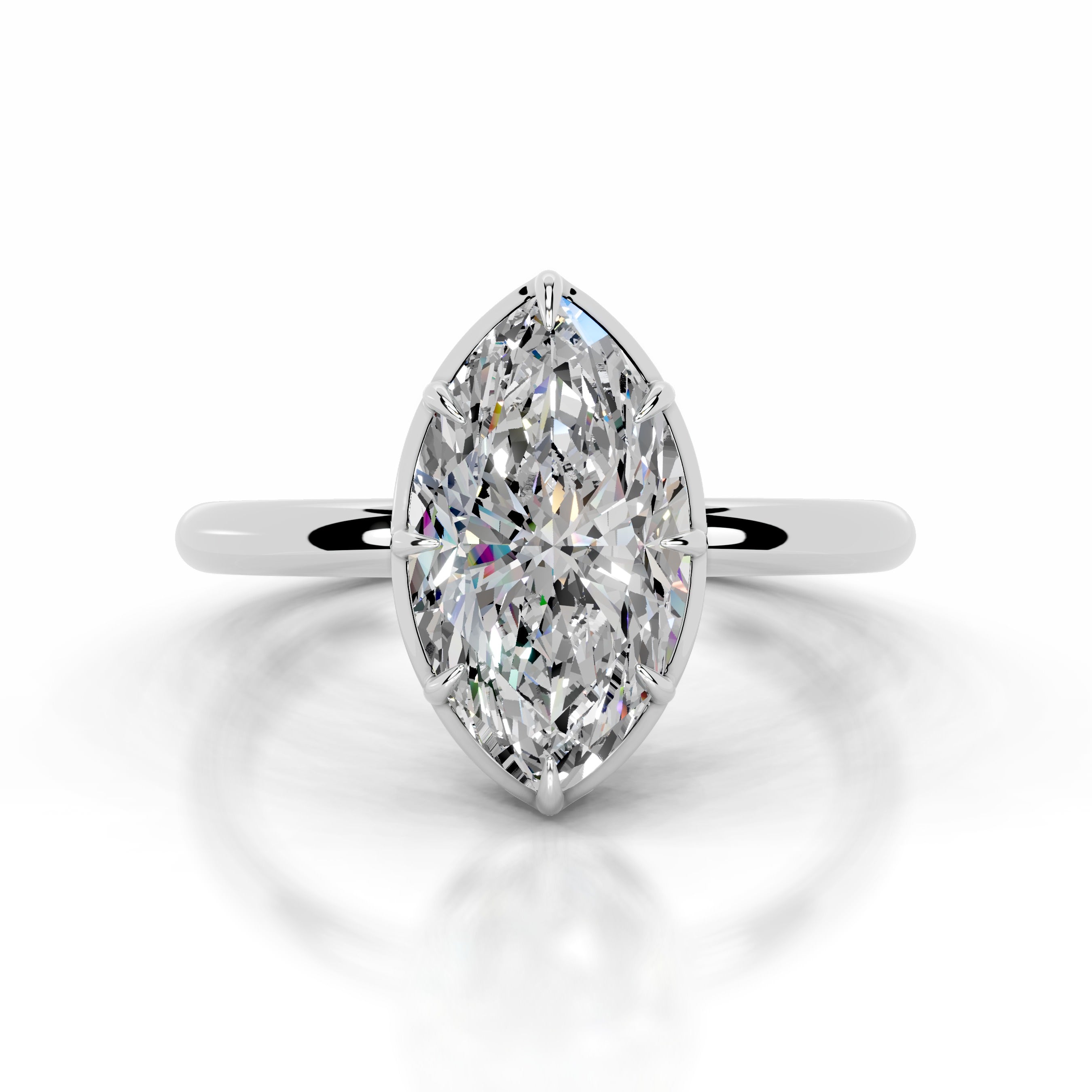 Narcisa Moissanite Ring - 18K White Gold、mySite、hinf8tx79