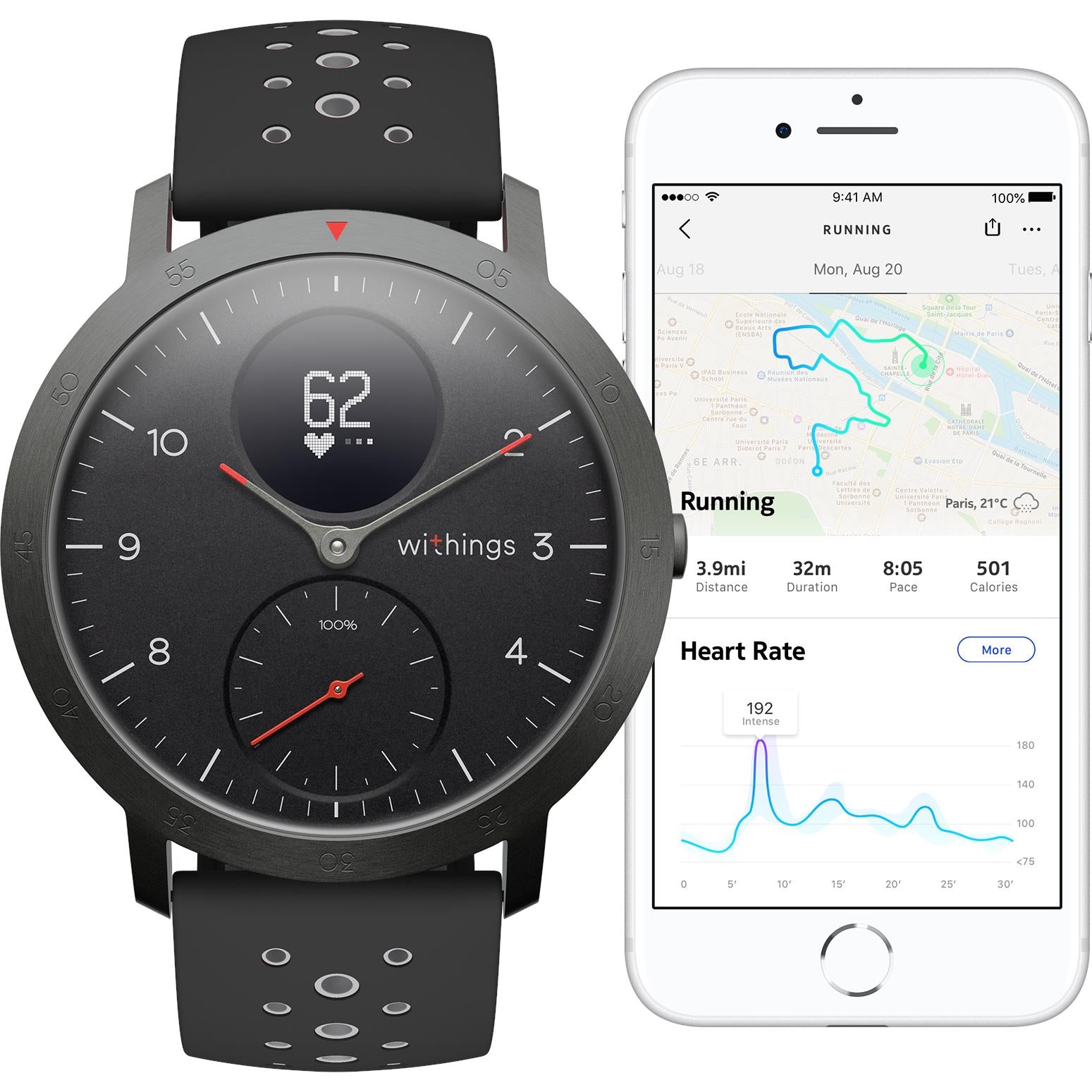 Withings Steel HR Sport Smart Watch (Black/Black)、mySite、camillekostekn